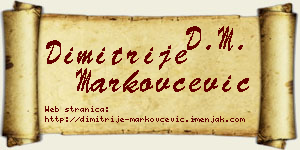 Dimitrije Markovčević vizit kartica